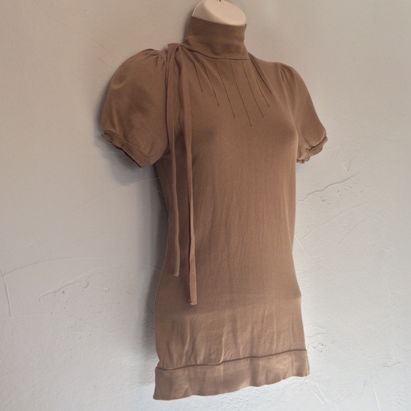 ZARA CAP PUFF SLEEVE HIGH NECK BLOUSE TOP - Picture 2 of 8